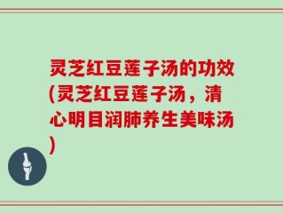 灵芝红豆莲子汤的功效(灵芝红豆莲子汤，清心明目润肺养生美味汤)