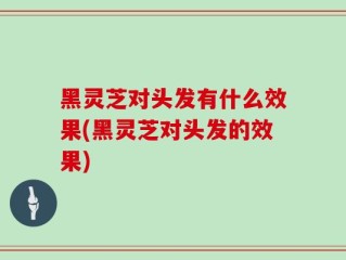 黑灵芝对头发有什么效果(黑灵芝对头发的效果)