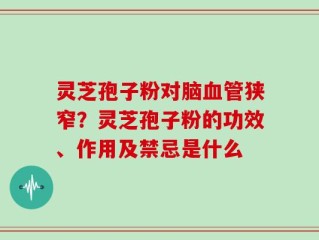 灵芝孢子粉对脑血管狭窄？灵芝孢子粉的功效、作用及禁忌是什么