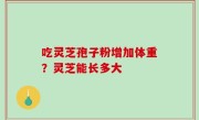 吃灵芝孢子粉增加体重？灵芝能长多大