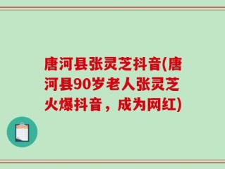 唐河县张灵芝抖音(唐河县90岁老人张灵芝火爆抖音，成为网红)
