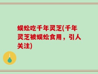 蜈蚣吃千年灵芝(千年灵芝被蜈蚣食用，引人关注)