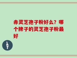 赤灵芝孢子粉好么？哪个牌子的灵芝孢子粉最好