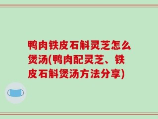 鸭肉铁皮石斛灵芝怎么煲汤(鸭肉配灵芝、铁皮石斛煲汤方法分享)