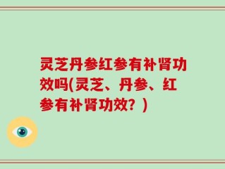 灵芝丹参红参有补肾功效吗(灵芝、丹参、红参有补肾功效？)