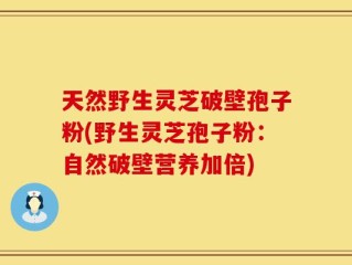 天然野生灵芝破壁孢子粉(野生灵芝孢子粉：自然破壁营养加倍)
