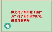 灵芝孢子粉的孢子是什么？孢子粉沉淀的好还是易溶解的好