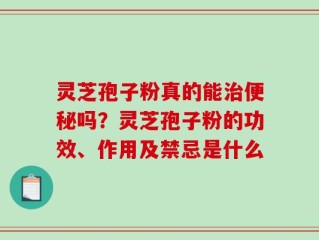 灵芝孢子粉真的能治便秘吗？灵芝孢子粉的功效、作用及禁忌是什么