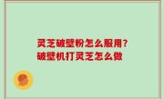 灵芝破壁粉怎么服用？破壁机打灵芝怎么做