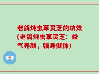 老鸽炖虫草灵芝的功效(老鸽炖虫草灵芝：益气养颜，强身健体)