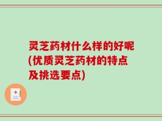 灵芝药材什么样的好呢(优质灵芝药材的特点及挑选要点)