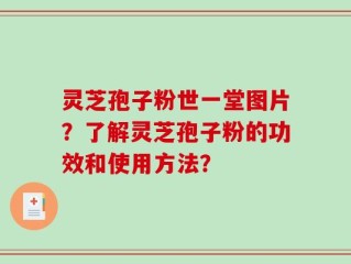 灵芝孢子粉世一堂图片？了解灵芝孢子粉的功效和使用方法？