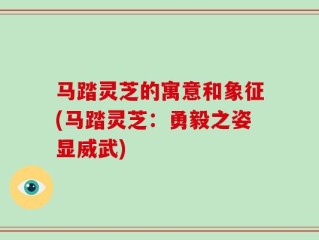 马踏灵芝的寓意和象征(马踏灵芝：勇毅之姿显威武)