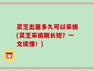 灵芝出菌多久可以采摘(灵芝采摘期长短？一文读懂！)