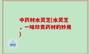 中药材水灵芝(水灵芝，一味珍贵药材的妙用)