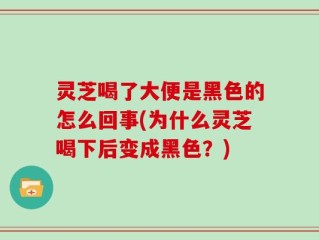灵芝喝了大便是黑色的怎么回事(为什么灵芝喝下后变成黑色？)