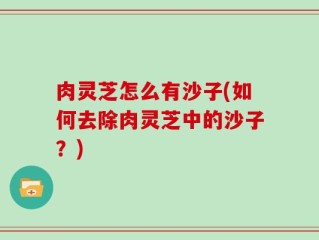 肉灵芝怎么有沙子(如何去除肉灵芝中的沙子？)