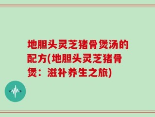 地胆头灵芝猪骨煲汤的配方(地胆头灵芝猪骨煲：滋补养生之旅)