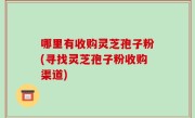 哪里有收购灵芝孢子粉(寻找灵芝孢子粉收购渠道)