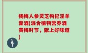 杨梅人参灵芝枸杞淫羊藿酒(混合植物营养酒黄梅时节，献上好味道)