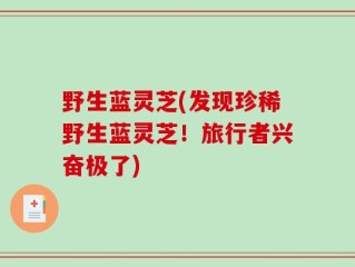 野生蓝灵芝(发现珍稀野生蓝灵芝！旅行者兴奋极了)