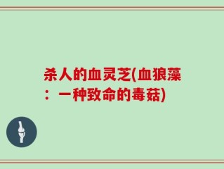 杀人的血灵芝(血狼藻：一种致命的毒菇)