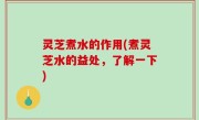 灵芝煮水的作用(煮灵芝水的益处，了解一下)