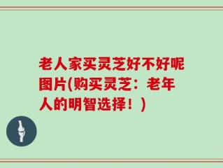 老人家买灵芝好不好呢图片(购买灵芝：老年人的明智选择！)