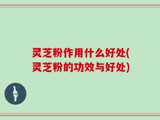 灵芝粉作用什么好处(灵芝粉的功效与好处)