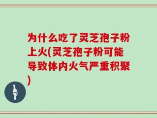 为什么吃了灵芝孢子粉上火(灵芝孢子粉可能导致体内火气严重积聚)
