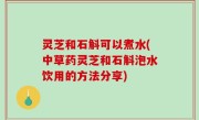 灵芝和石斛可以煮水(中草药灵芝和石斛泡水饮用的方法分享)