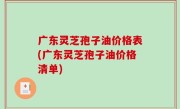 广东灵芝孢子油价格表(广东灵芝孢子油价格清单)