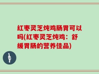 红枣灵芝炖鸡肠胃可以吗(红枣灵芝炖鸡：舒缓胃肠的营养佳品)