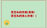 灵芝头的作用(发现！灵芝头的惊人作用！)
