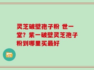 灵芝破壁孢子粉 世一堂？紫一破壁灵芝孢子粉到哪里买最好