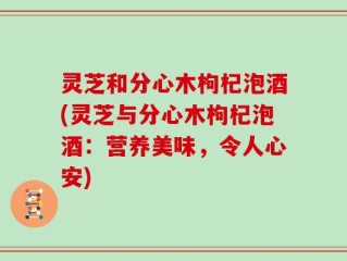 灵芝和分心木枸杞泡酒(灵芝与分心木枸杞泡酒：营养美味，令人心安)