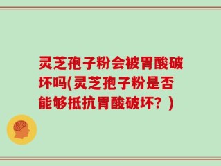 灵芝孢子粉会被胃酸破坏吗(灵芝孢子粉是否能够抵抗胃酸破坏？)