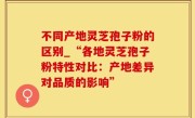 不同产地灵芝孢子粉的区别_“各地灵芝孢子粉特性对比：产地差异对品质的影响”