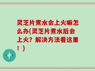 灵芝片煮水会上火嘛怎么办(灵芝片煮水后会上火？解决方法看这里！)