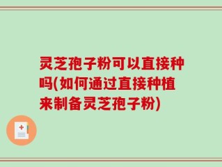 灵芝孢子粉可以直接种吗(如何通过直接种植来制备灵芝孢子粉)