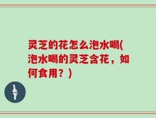 灵芝的花怎么泡水喝(泡水喝的灵芝含花，如何食用？)