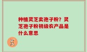 种植灵芝卖孢子粉？灵芝孢子粉初级农产品是什么意思