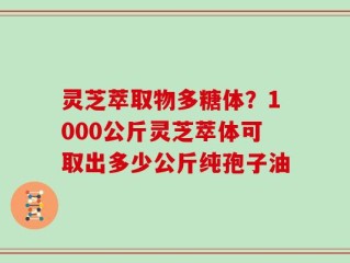 灵芝萃取物多糖体？1000公斤灵芝萃体可取出多少公斤纯孢子油