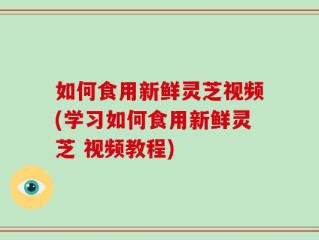 如何食用新鲜灵芝视频(学习如何食用新鲜灵芝 视频教程)