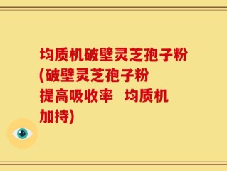 均质机破壁灵芝孢子粉(破壁灵芝孢子粉  提高吸收率  均质机加持)