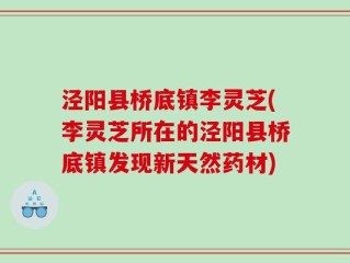 泾阳县桥底镇李灵芝(李灵芝所在的泾阳县桥底镇发现新天然药材)