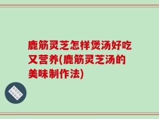 鹿筋灵芝怎样煲汤好吃又营养(鹿筋灵芝汤的美味制作法)