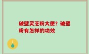破壁灵芝粉大便？破壁粉有怎样的功效