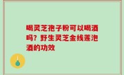 喝灵芝孢子粉可以喝酒吗？野生灵芝金线莲泡酒的功效