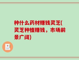 种什么药材赚钱灵芝(灵芝种植赚钱，市场前景广阔)